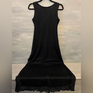 Vintage Breakin Loose Sleeveless Black Lace Full Length Formal Dress Size 5/6 GC